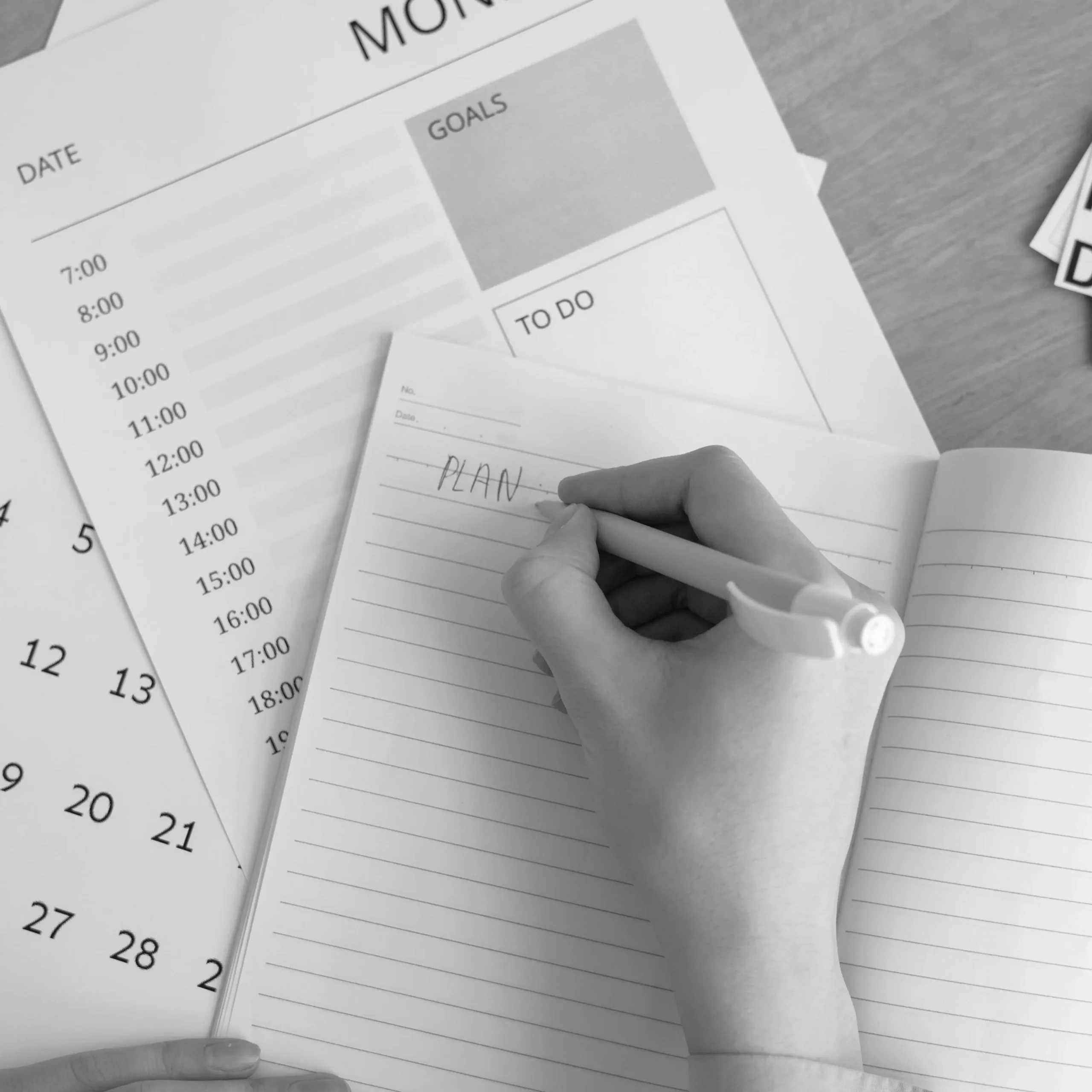 Escrevendo em Planner Semanal